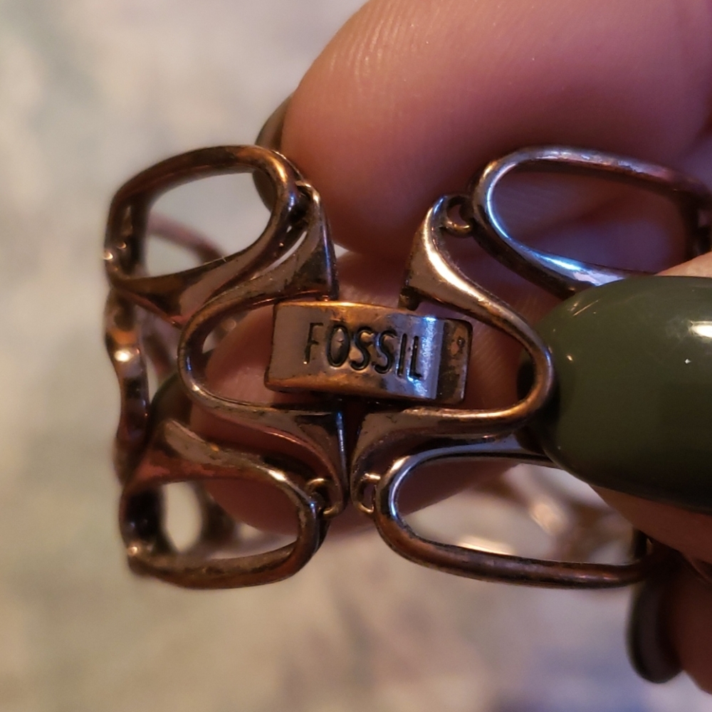 FOSSIL jewelry COPPER TONE link chain bracelet